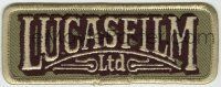 6a068 LUCASFILM FAN CLUB 2x5 patch '80s white & brown lettering over tan background!