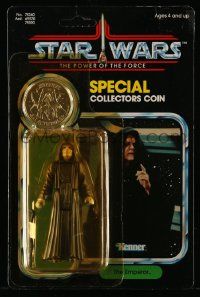 6a437 RETURN OF THE JEDI Kenner action figure '85 Emperor w/gold collectors coin, Power of the Force