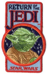 6a062 RETURN OF THE JEDI 3x6 patch '80s Jedi Master Yoda with Return of the Jedi title!