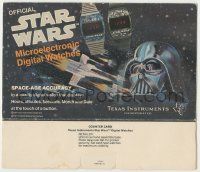 6a181 STAR WARS 2-sided retail display '77 George Lucas classic sci-fi, Darth Vader, watches!