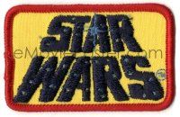 6a059 STAR WARS 2x3 patch '77 cool dark blue title over yellow background with red border!