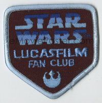 6a066 STAR WARS FAN CLUB 3x3 patch '80s Lucasfilm Fan Club, blue lettering over brown background!