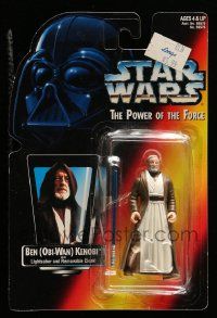 6a442 STAR WARS Kenner action figure '95 Ben Obi-Wan Kenobi w/lightsaber & cloak, original package!