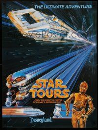 6a335 STAR TOURS 18x24 special '86 Star Wars and Disney, Disneyland, the ultimate adventure!