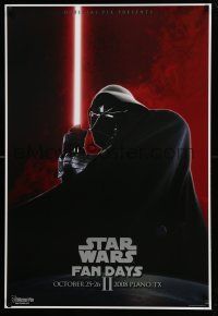 6a349 STAR WARS FAN DAYS 27x40 special '08 image of Darth Vader with signature red lightsaber!