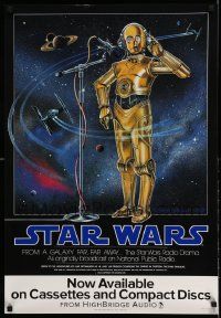 6a352 STAR WARS RADIO DRAMA 22x32 music poster '93 cool art of C-3PO by Celia Strain!