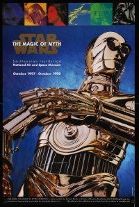 6a356 STAR WARS: THE MAGIC OF MYTH 23x35 museum/art exhibition '97 C-3PO under cast images!