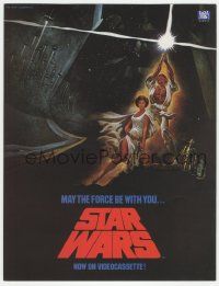 6a180 STAR WARS 2-sided 9x11 video advertisement R82 George Lucas classic sci-fi epic, art by Jung!