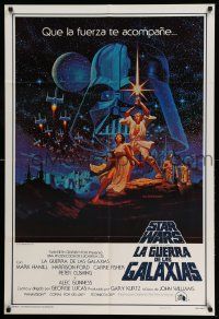 6a097 STAR WARS Spanish/U.S. export 1sh '77 George Lucas sci-fi epic, art by Greg & Tim Hildebrandt!