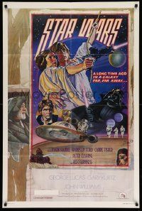 6a096 STAR WARS studio style D 1sh 1978 George Lucas sci-fi epic, Drew Struzan & Charles White!