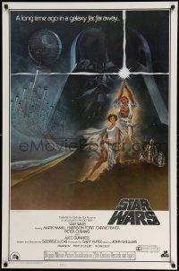 6a258 STAR WARS style A soundtrack 1sh '77 George Lucas classic epic, art by Tom Jung!