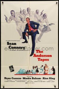 6b070 ANDERSON TAPES 1sh '71 art of Sean Connery & gang of masked robbers, Sidney Lumet