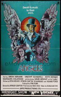 6b072 ANGELS 1sh '76 Death is music to their ears, cool Melo artwork, alternate printing!