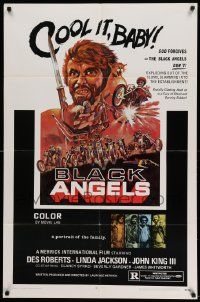 6b116 BLACK ANGELS 1sh '70 God forgives, but these crazed bikers don't, cool motorcycle art!