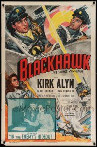 6b118 BLACKHAWK chapter 3 1sh '52 D.C. comic book serial, In the Enemy's Hideout, Cravath art!
