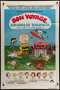 6b133 BON VOYAGE CHARLIE BROWN 1sh '80 Peanuts, Charles M. Schulz art, Snoopy!