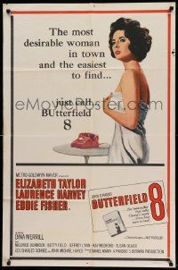 6b159 BUTTERFIELD 8 1sh '60 call girl Elizabeth Taylor is the most desirable and easiest to find!