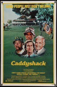 6b161 CADDYSHACK 1sh '80 Chevy Chase, Bill Murray, Rodney Dangerfield, golf comedy classic!