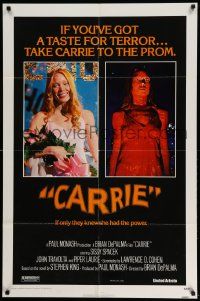 6b178 CARRIE 1sh '76 Stephen King, Sissy Spacek before and after her bloodbath at the prom!
