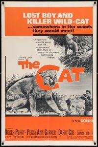 6b179 CAT 1sh '66 Roger Perry, Peggy Ann Garner, lost boy & killer wildcat!