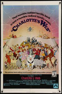 6b183 CHARLOTTE'S WEB 1sh '73 E.B. White's farm animal cartoon classic!