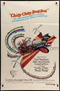 6b188 CHITTY CHITTY BANG BANG 1sh '69 Dick Van Dyke, Sally Ann Howes, art of flying car!