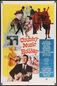 6b206 COUNTRY MUSIC HOLIDAY 1sh '58 Zsa Zsa Gabor, Ferlin Husky & other country music stars!