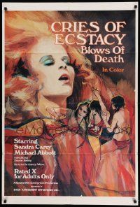 6b212 CRIES OF ECSTACY BLOWS OF DEATH 1sh '70s Antony Weber, completely different art!