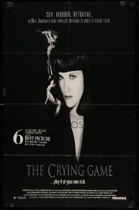 6b219 CRYING GAME 25x39 1sh '92 Neil Jordan classic, image of Miranda Richardson with smoking gun!