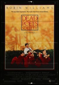 6b231 DEAD POETS SOCIETY DS 1sh '89 inspirational school teacher Robin Williams, Peter Weir