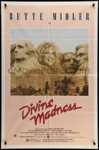 6b255 DIVINE MADNESS style A 1sh '80 wacky image of Bette Midler as part of Mt. Rushmore!