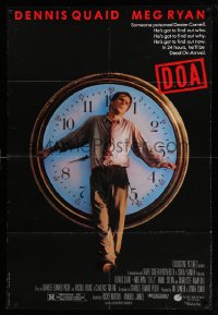 6b223 D.O.A. 1sh '88 cool image of Dennis Quaid as the hands of a clock!