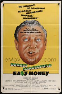6b273 EASY MONEY 1sh '83 wacky headshot artwork of screwball Rodney Dangerfield!
