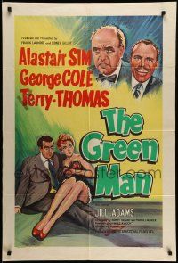 6b013 GREEN MAN English 1sh '56 great art of Alastair Sim, George Cole & Terry-Thomas, rare!