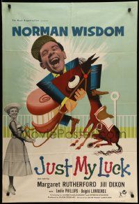 6b016 JUST MY LUCK English 1sh '57 wacky artwork of Norman Wisdom!