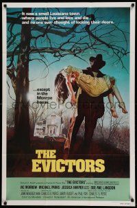 6b287 EVICTORS 1sh '79 Vic Morrow, directed by Charles B. Pierce, wild Drew Struzan art!