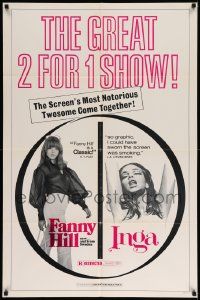 6b294 FANNY HILL/INGA 1sh '70s the screen's most notorious twosome come together!