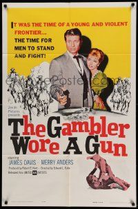 6b333 GAMBLER WORE A GUN 1sh '61 Jim Davis, Merry Anders, the time for men to stand and fight!