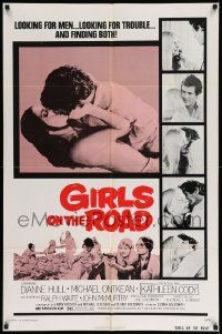 6b346 GIRLS ON THE ROAD 1sh '73 looking for men & trouble, and finding both!