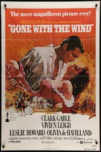 6b351 GONE WITH THE WIND 1sh R80 Clark Gable, Vivien Leigh, Terpning artwork, all-time classic!