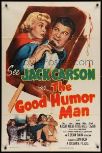 6b353 GOOD HUMOR MAN 1sh '50 great image of Jack Carson eating ice cream bar & Lola Albright