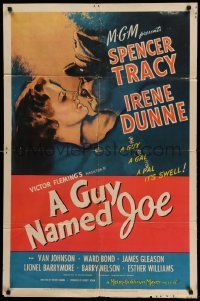 6b360 GUY NAMED JOE 1sh '44 World War II pilot Spencer Tracy loves Irene Dunne after death!