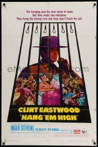6b361 HANG 'EM HIGH 1sh '68 Clint Eastwood, they hung the wrong man & didn't finish the job!