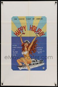 6b363 HAPPY HOLIDAY 24x36 1sh '79 the erotic tales of abroad, great sexy artwork!