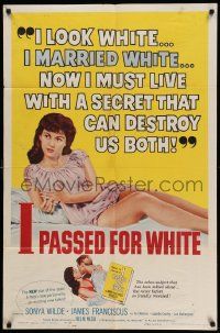 6b403 I PASSED FOR WHITE 1sh '60 she looks white & married white, how can she tell her husband?