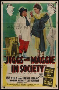 6b424 JIGGS & MAGGIE IN SOCIETY 1sh '48 artwork by George McManus, Joe Yule, Renie Riano