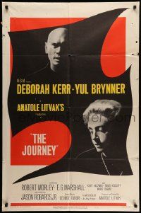 6b427 JOURNEY 1sh '58 close-up shadowy images of Yul Brynner, Deborah Kerr!