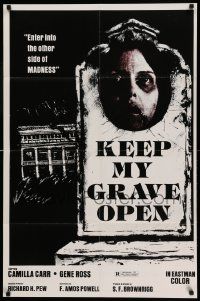 6b439 KEEP MY GRAVE OPEN 25x38 1sh '80 Camilla Carr, enter the other side of MADNESS!