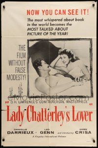 6b450 LADY CHATTERLEY'S LOVER 1sh '57 pretty Danielle Darrieux & Leo Genn!