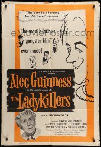 6b452 LADYKILLERS 1sh '56 art of Alec Guinness & gangsters + Katie Johnson, Ealing classic!